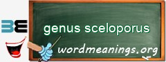 WordMeaning blackboard for genus sceloporus